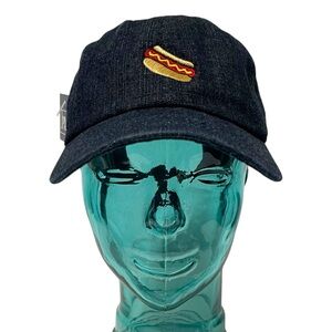 NWT JPAK CO Dark Denim Blue Hot Dog Baseball Dad Hat